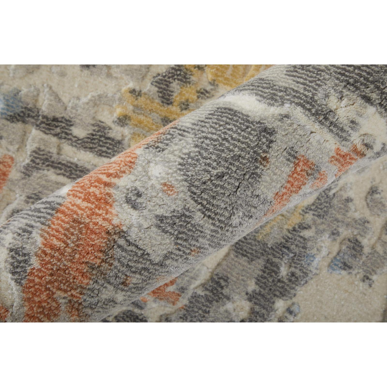 Feizy Braden 8A50F Modern Abstract Rug in Gray/Orange/Tan