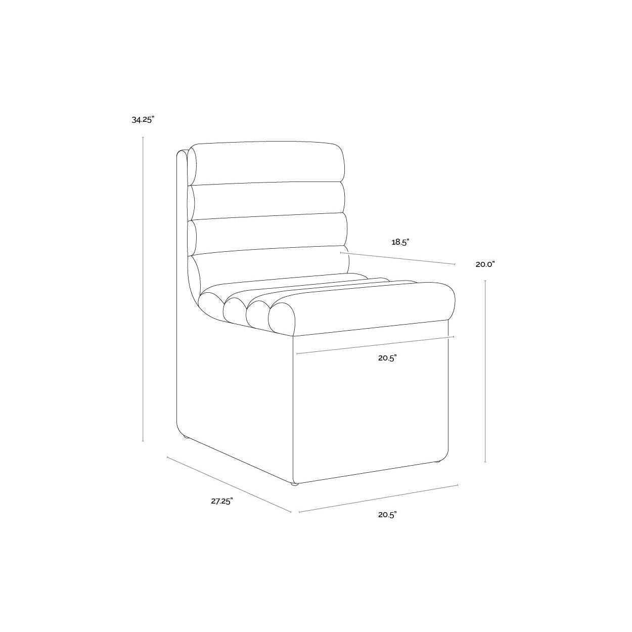 Sunpan Norm Wheeled Dining Chair - Copley Cognac