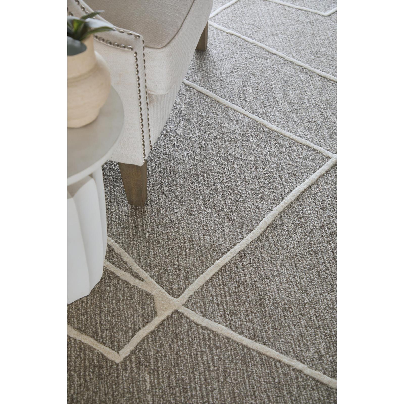 Feizy Euclid T8004 Transitional Abstract, Taupe/Ivory/Gray, 12' x 15' Rug