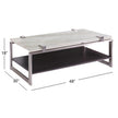 Magnussen Home Paradox Pearl White And Roasted Almond And Brushed Platinum Rectangular Cocktail Table