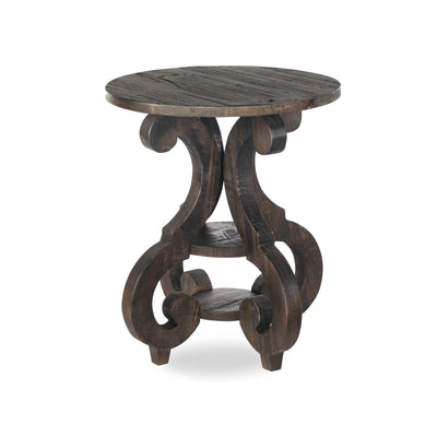 Magnussen Home Bellamy Peppercorn Round Accent End Table