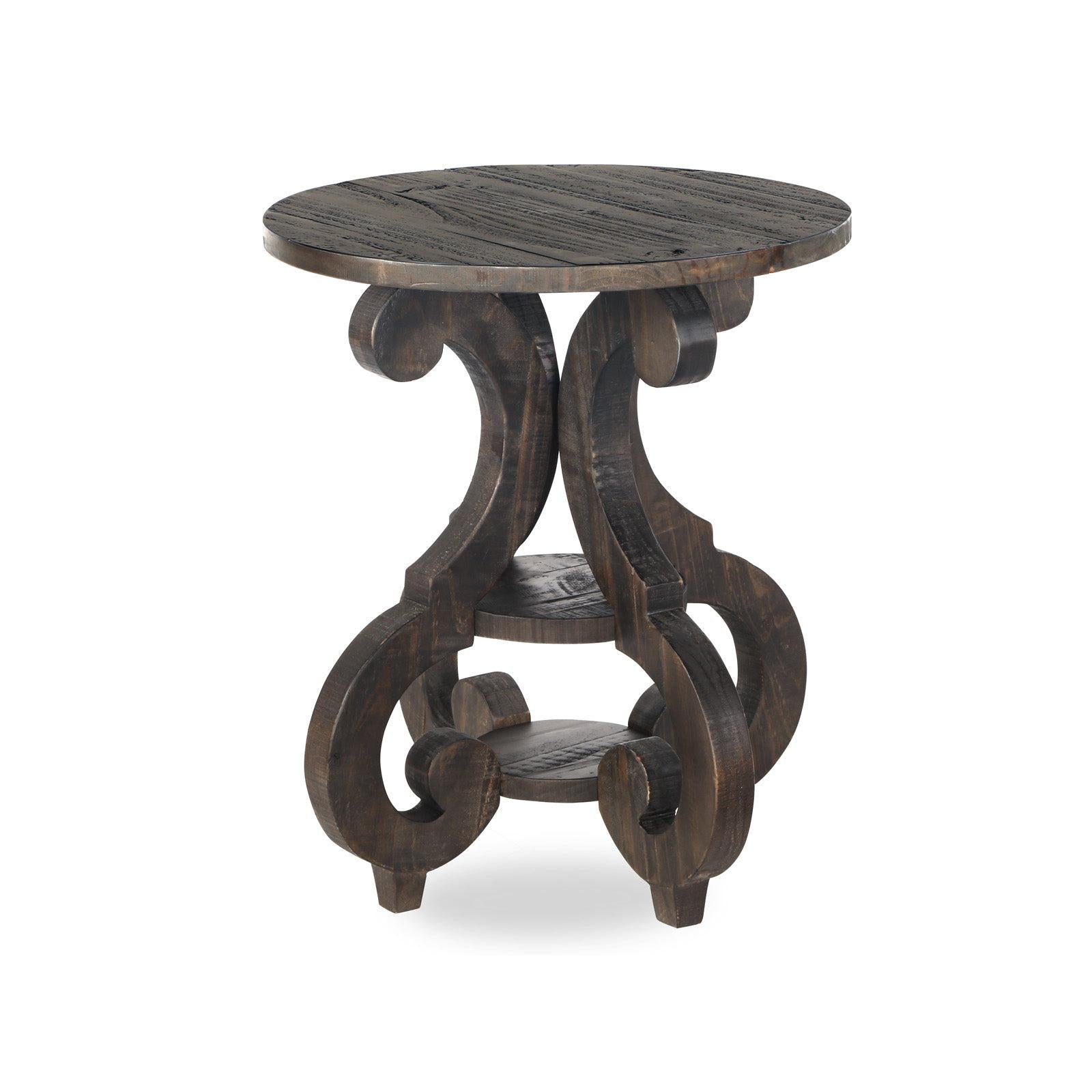 Magnussen Home Bellamy Peppercorn Round Accent End Table
