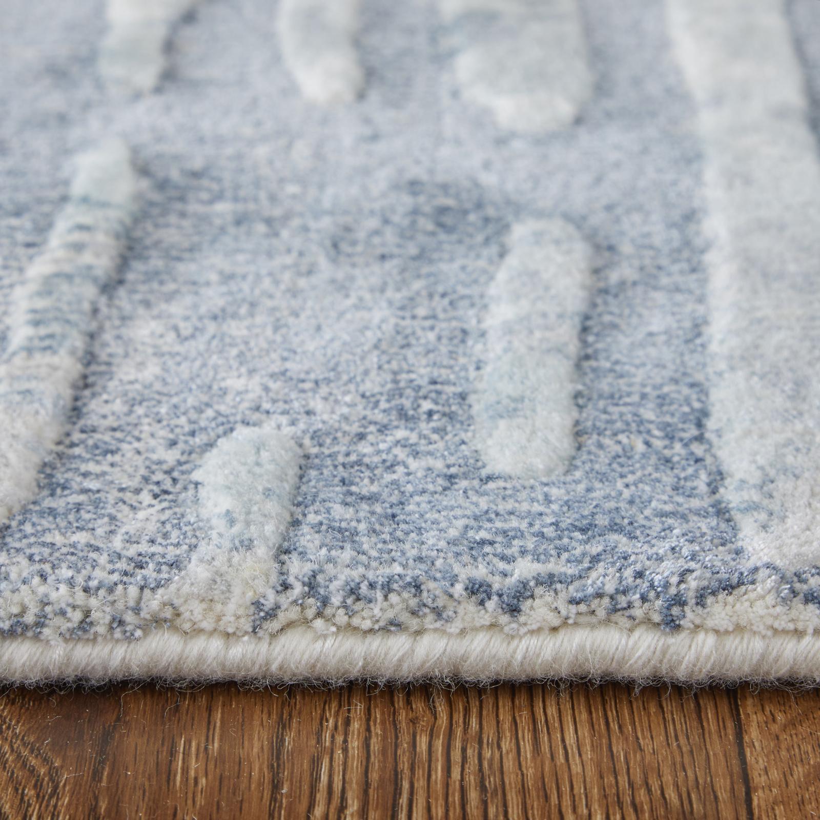 Feizy Braden 8A49F Modern Abstract Rug in Blue/Ivory