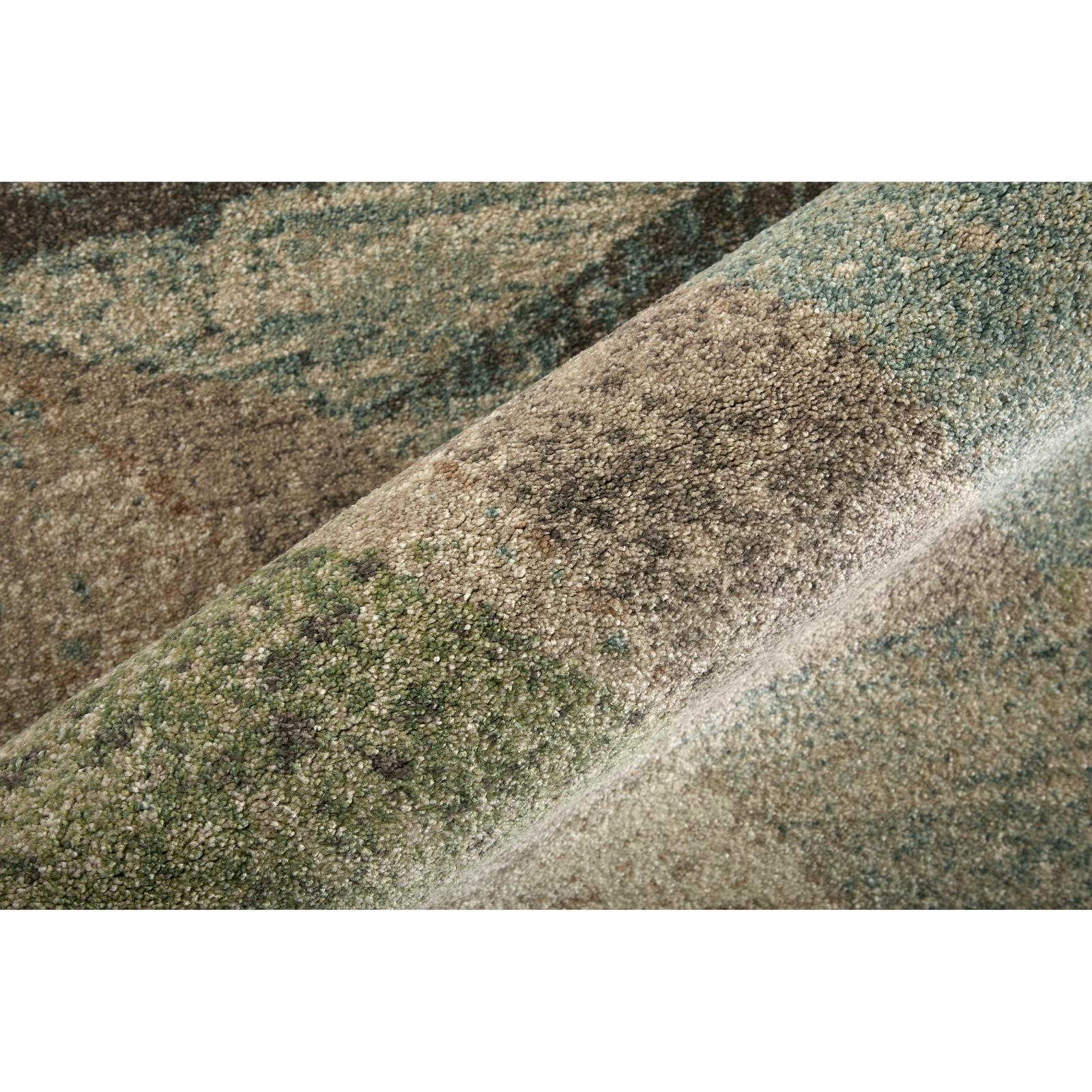 Feizy Eden 39QVF Modern Color Block Rug in Ivory/Blue/Green