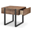 Magnussen Home Prescott Rustic Honey And Distressed Iron Rectangular End Table