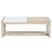 Magnussen Home Preston Gallery Buff And Antique Silver Rectangular Cocktail Table