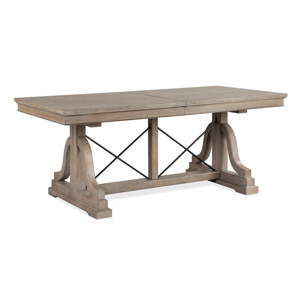 Magnussen Home Paxton Place Dovetail Grey Extendable Trestle Dining Table