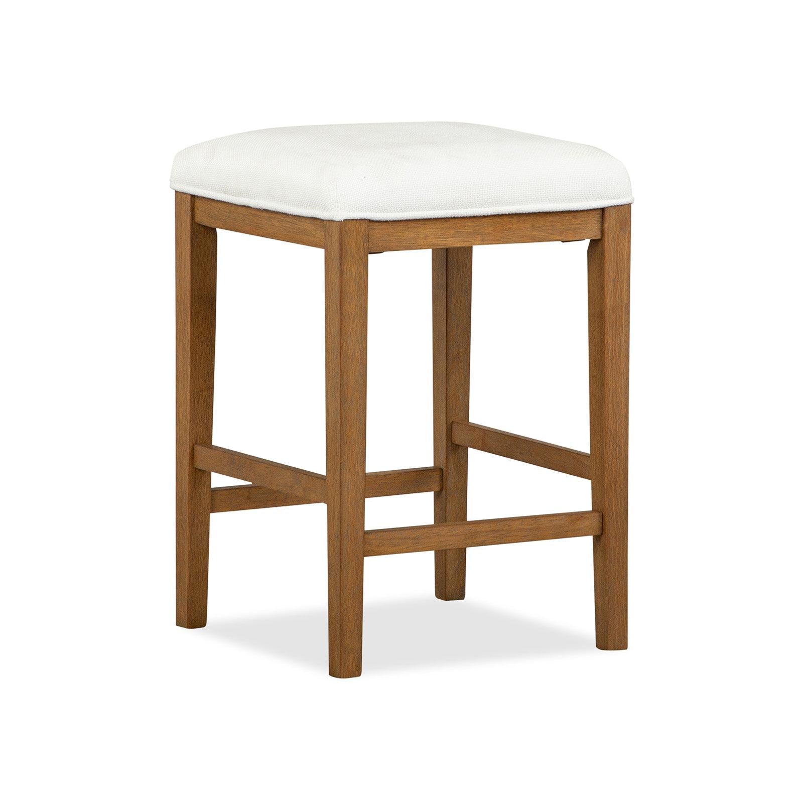 Magnussen Home Lindon Belgian Wheat Upholstered Stool