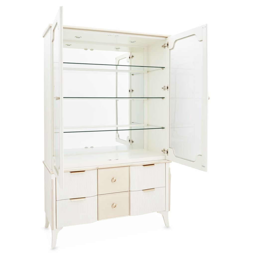 Michael Amini La Marisia Display Cabinet - Creamy Pearl