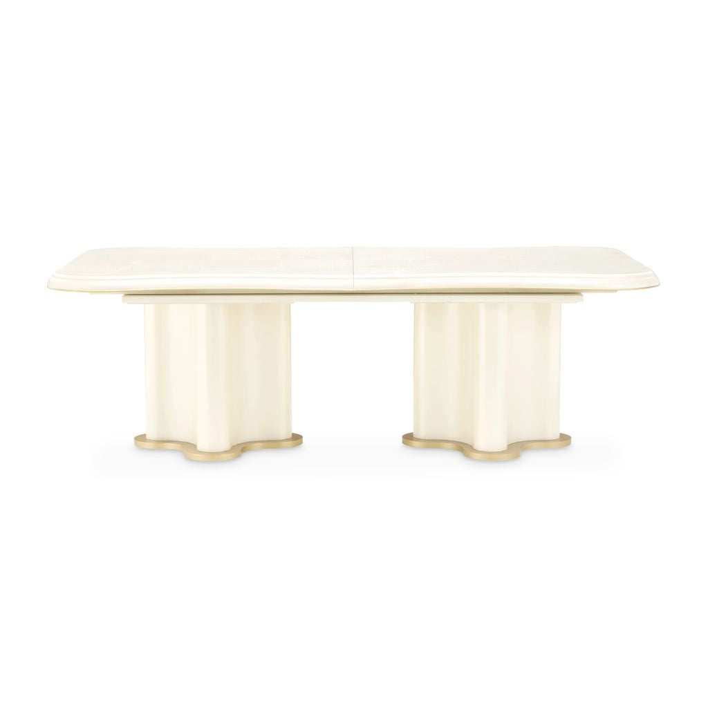 Michael Amini La Terrazza Double Pedestal Dining Table - Creamy Pearl