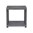 Magnussen Home Eldridge Weathered Gravel And Satin Bronze Rectangular End Table