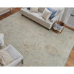 Feizy Grafton 69FNF Transitional Floral & Botanical Rug in Gray/Green/Blue