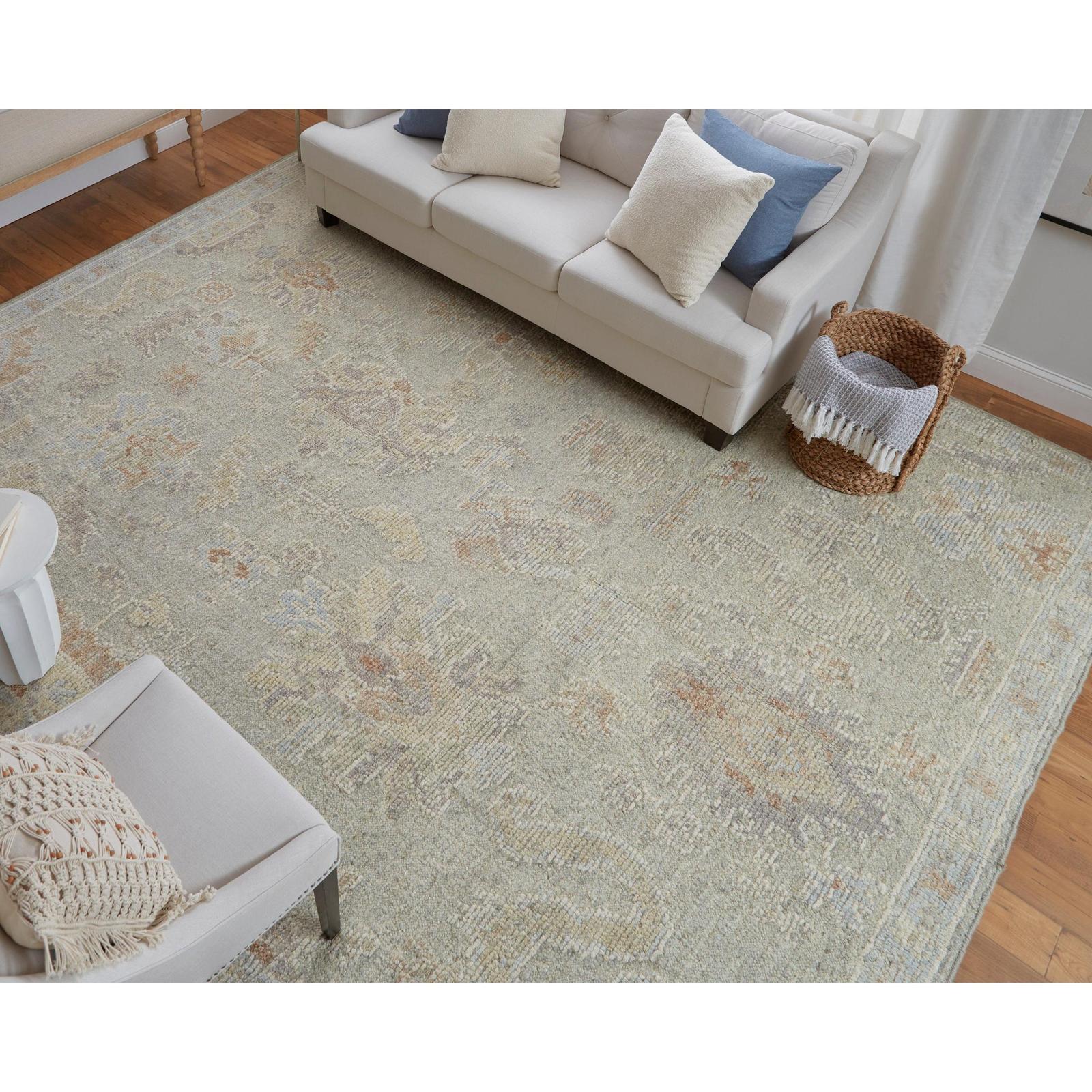 Feizy Grafton 69FNF Transitional Floral & Botanical Rug in Gray/Green/Blue