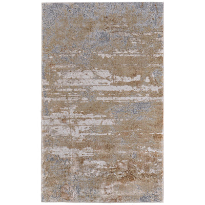 Feizy Aura 3567F Modern Abstract Rug in Ivory/Gold/Gray