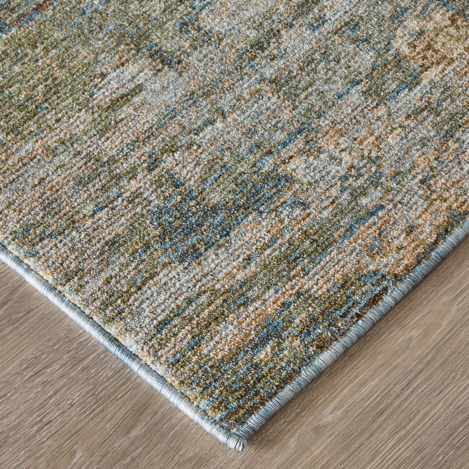 Feizy Pearson 39SCF Modern Abstract, Blue/Ivory/Brown, Rug