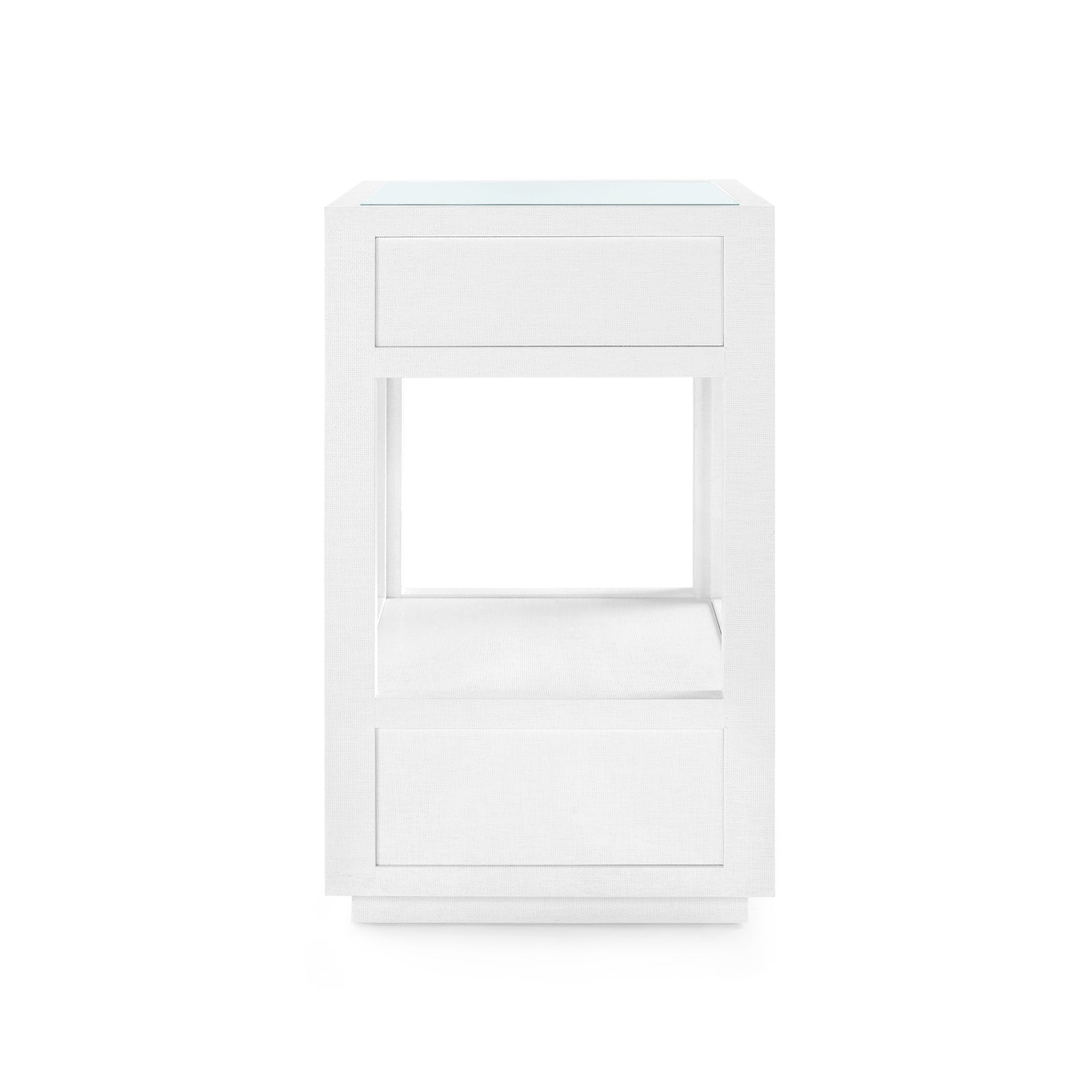 Villa & House Camilla  2-Drawer Side Table with Glass Top