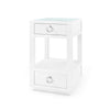 Villa & House Camilla  2-Drawer Side Table with Glass Top