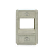 Villa & House Camilla  2-Drawer Side Table with Glass Top
