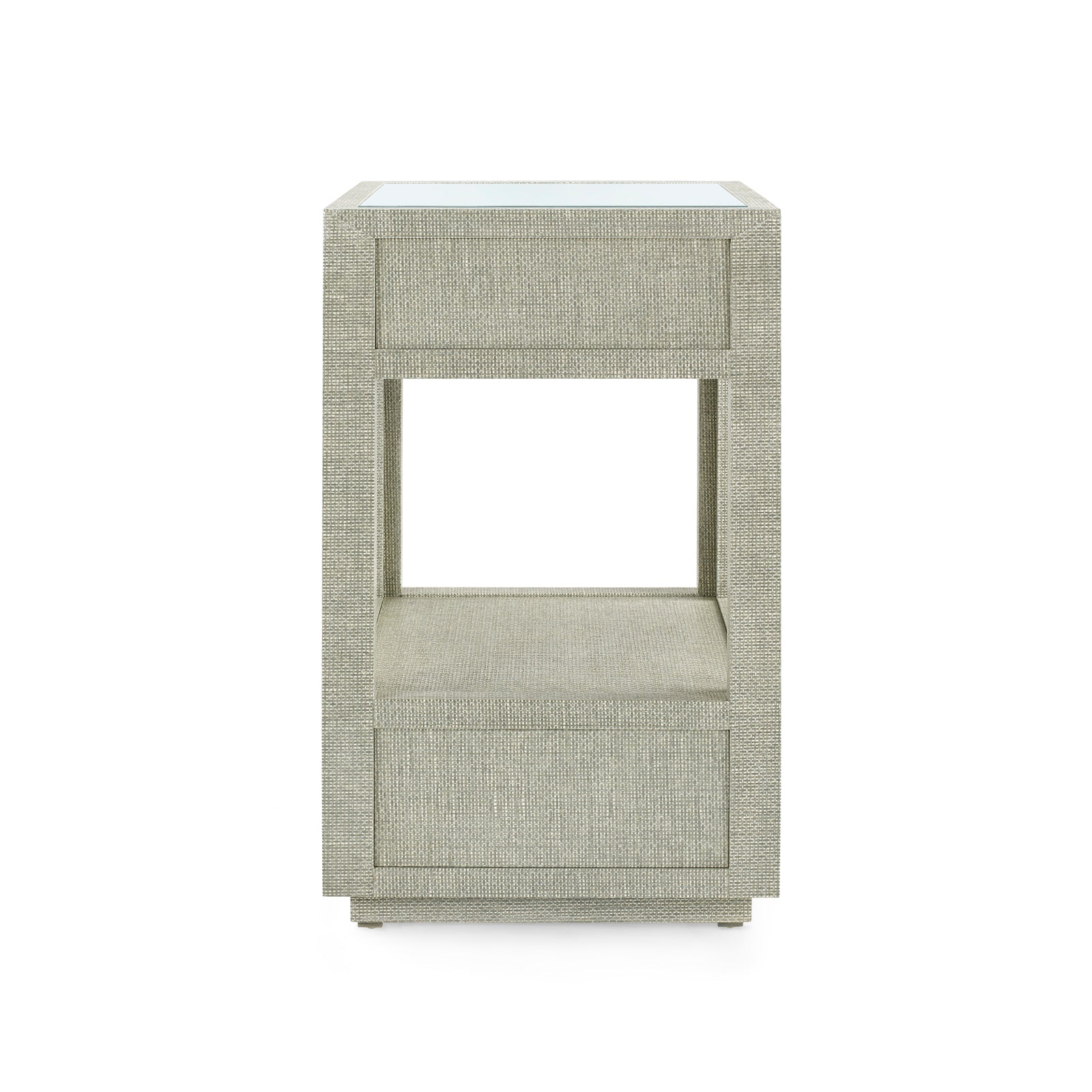 Villa & House Camilla  2-Drawer Side Table with Glass Top