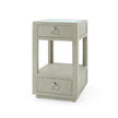 Villa & House Camilla  2-Drawer Side Table with Glass Top