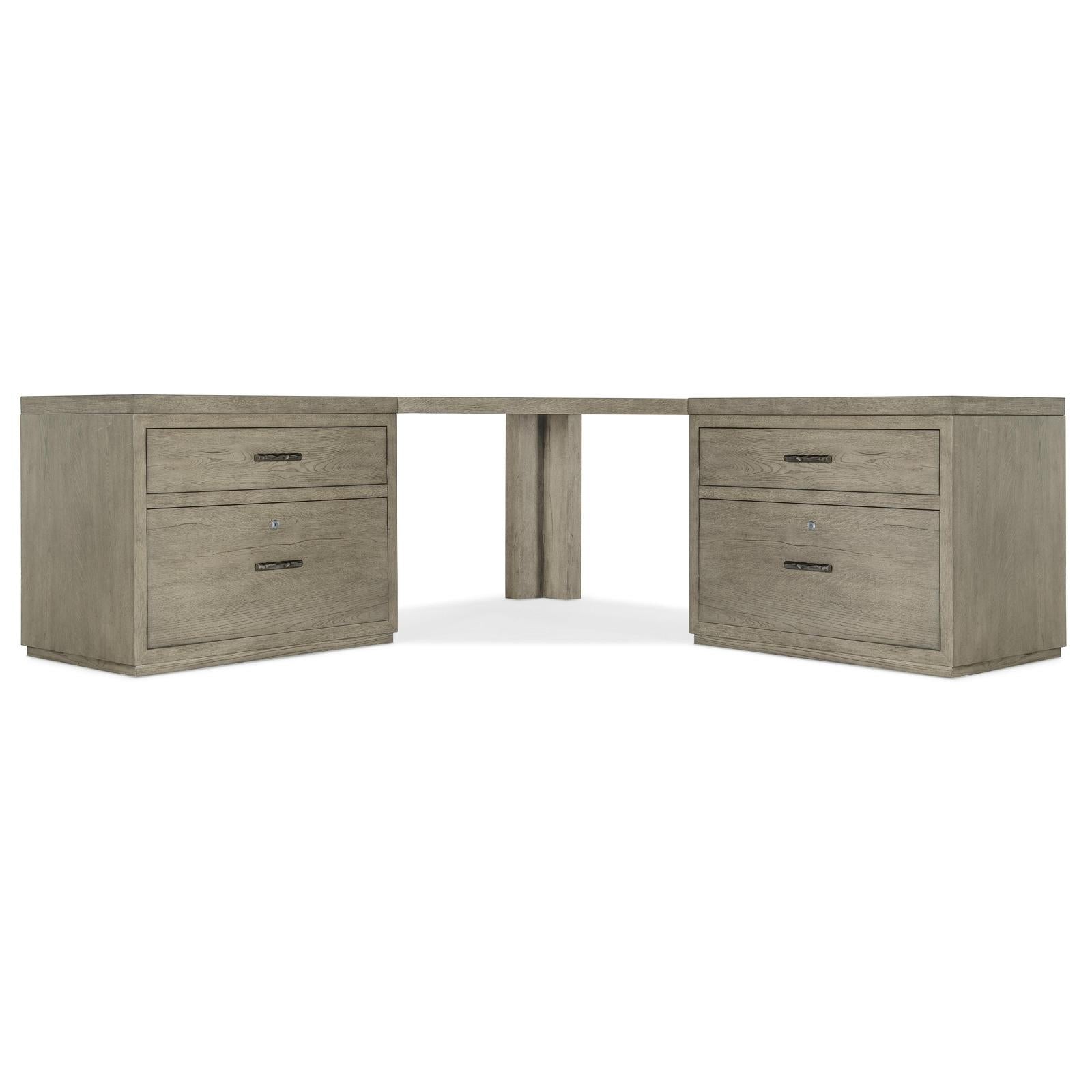 Hooker Furniture Linville Falls Corner Desk with Two Lateral Files