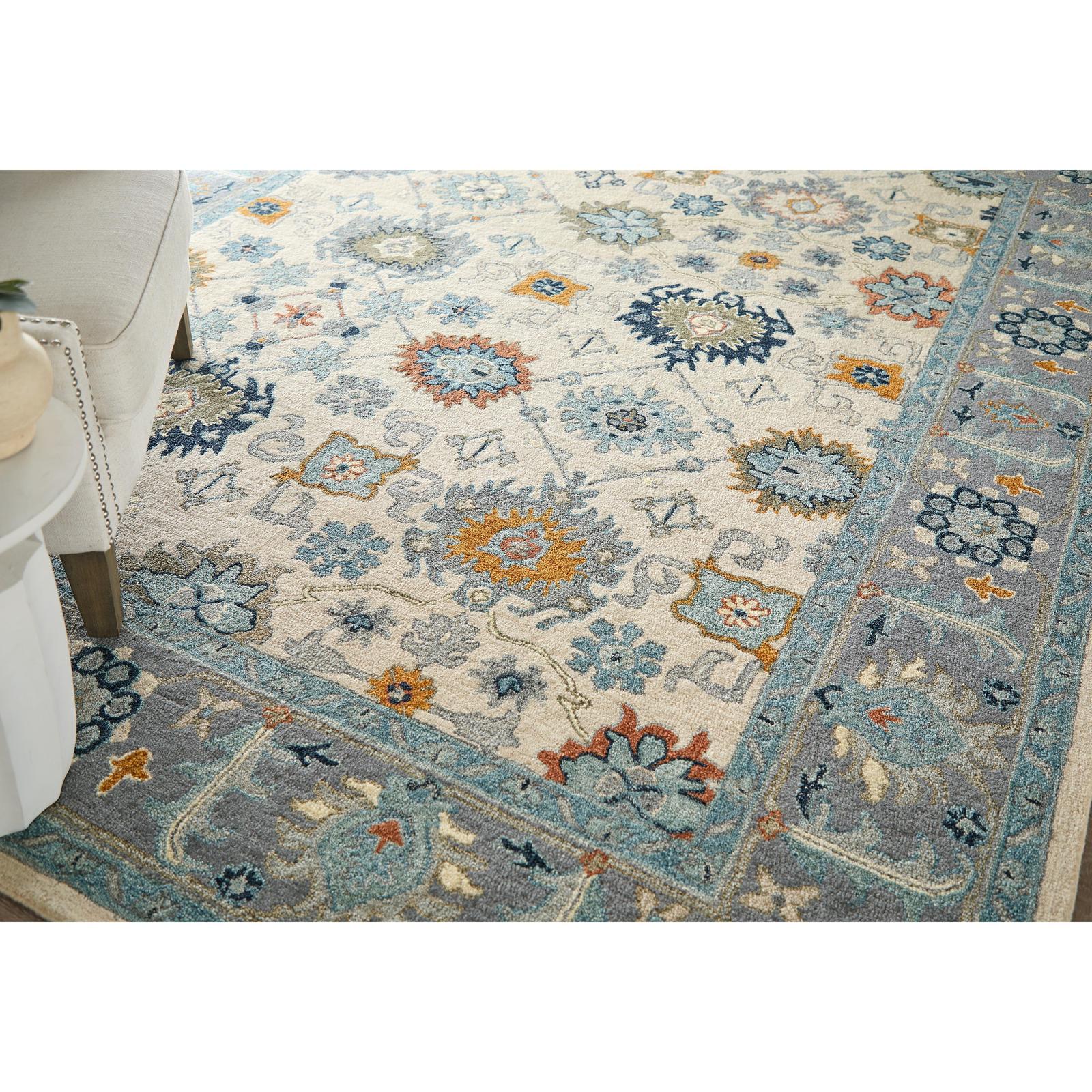 Feizy Springfield 8A46F Traditional Floral & Botanical Rug in Blue/Gray/Ivory