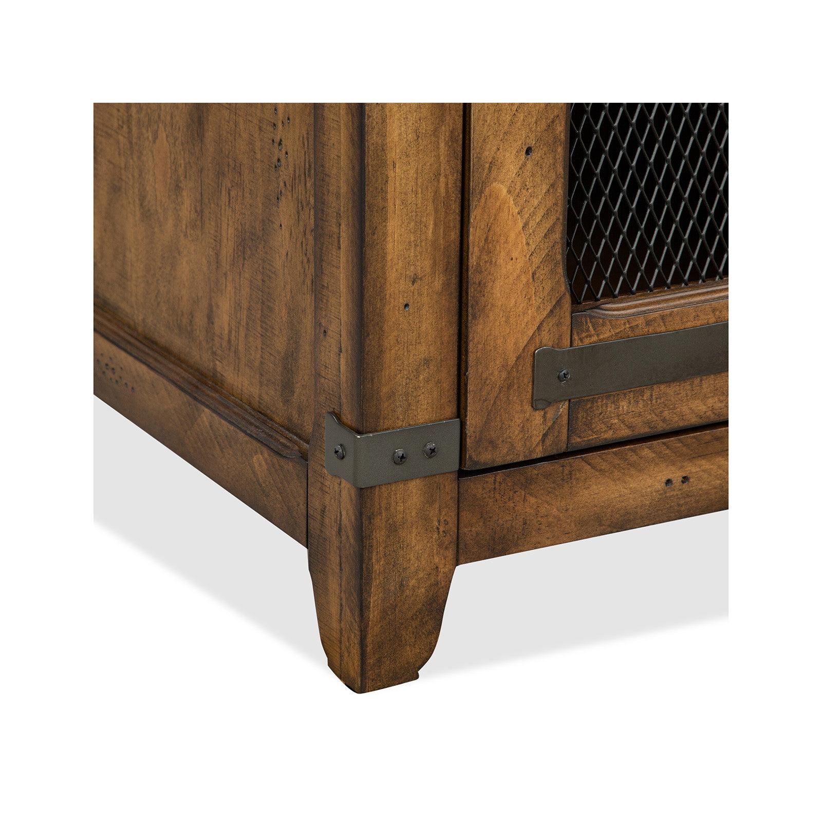 Magnussen Home Chesterfield Farmhouse Timber Chairside End Table