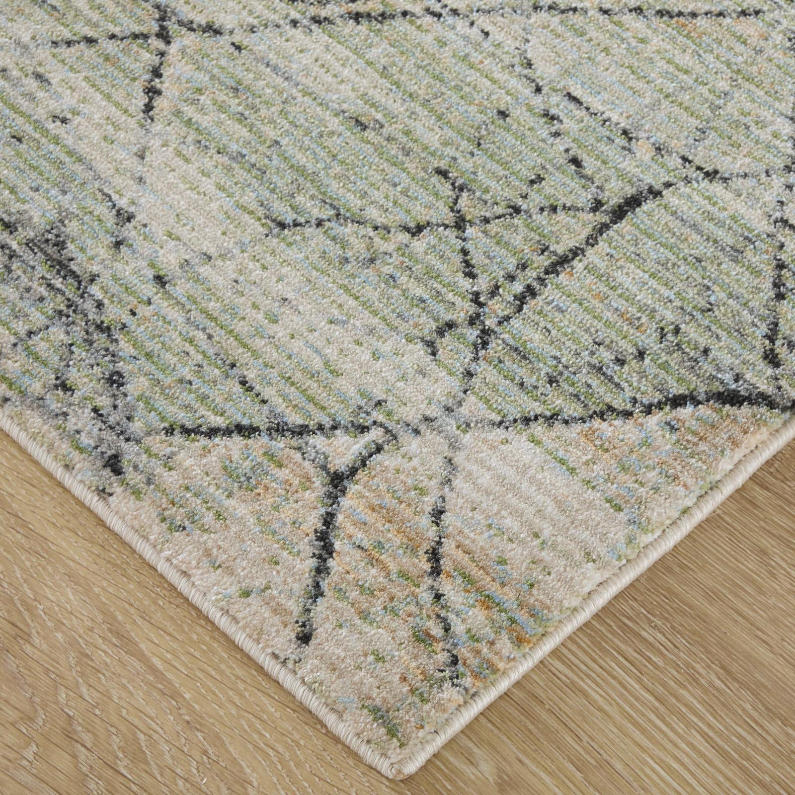 Feizy Sonora 39U8F Modern Abstract, Green/Tan/Ivory, Rug