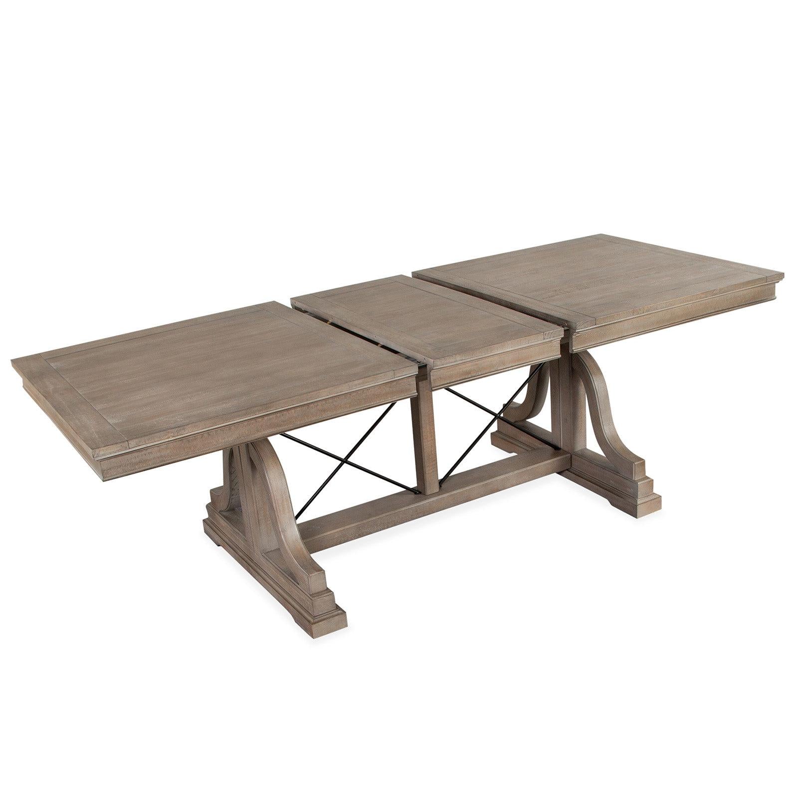 Magnussen Home Paxton Place Dovetail Grey Extendable Trestle Dining Table