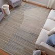 Feizy Elias 69FXF Modern Abstract Rug in Brown/Blue/Tan