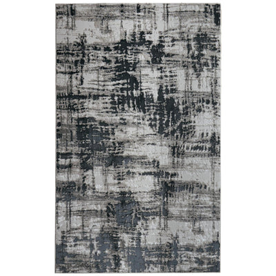 Feizy Micah 3339F Modern Abstract Rug in Black/White/Gray