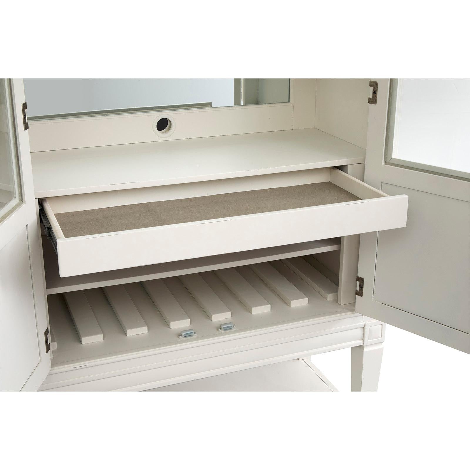 Magnussen Home Willowbrook Egg Shell White Display Cabinet