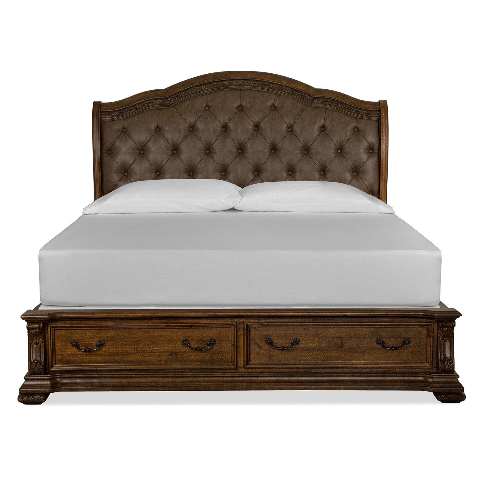 Magnussen Home Durango Willadeene Brown Upholstered Sleigh Bed