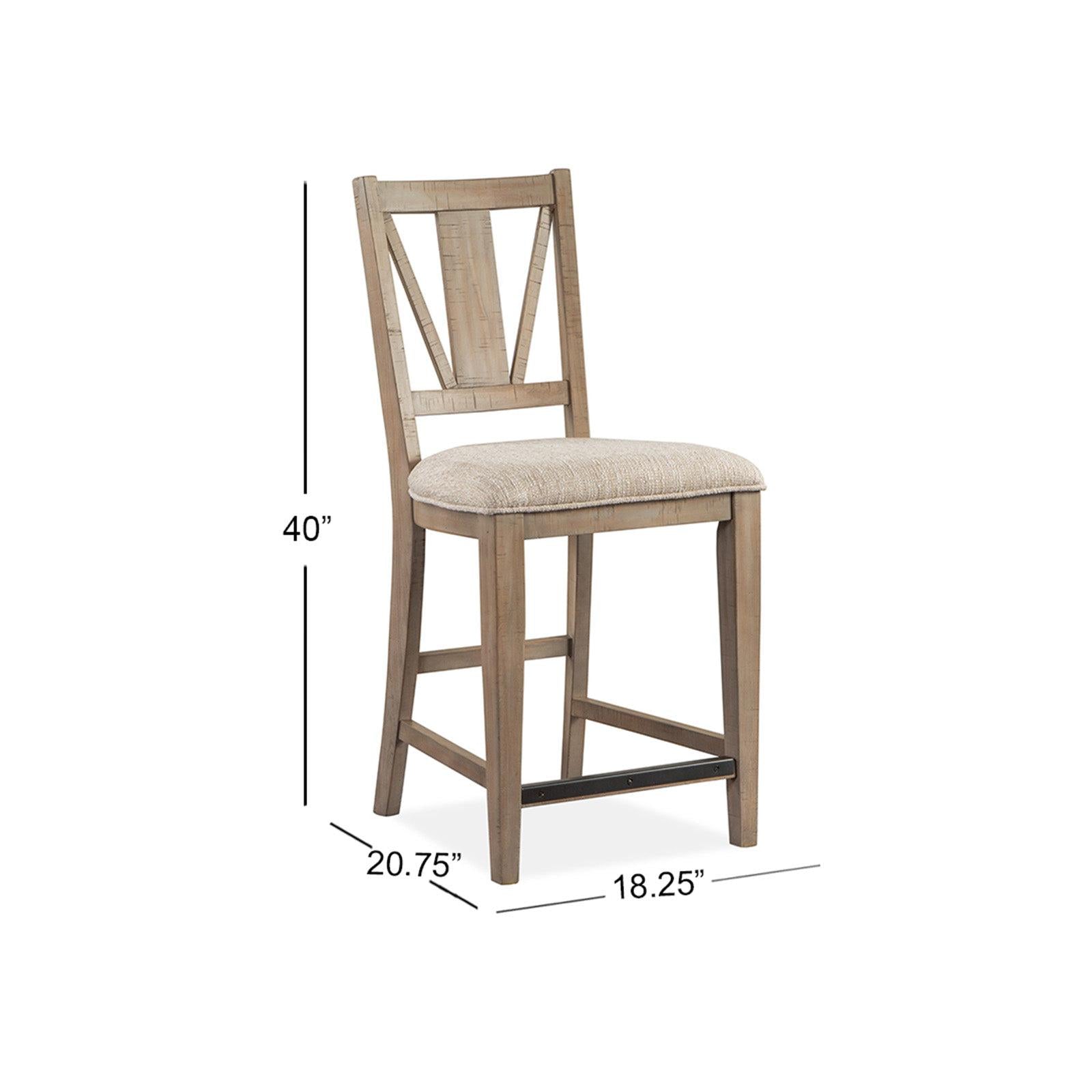 Magnussen Home Paxton Place Dovetail Grey Upholstered Counter Chair Set of 2