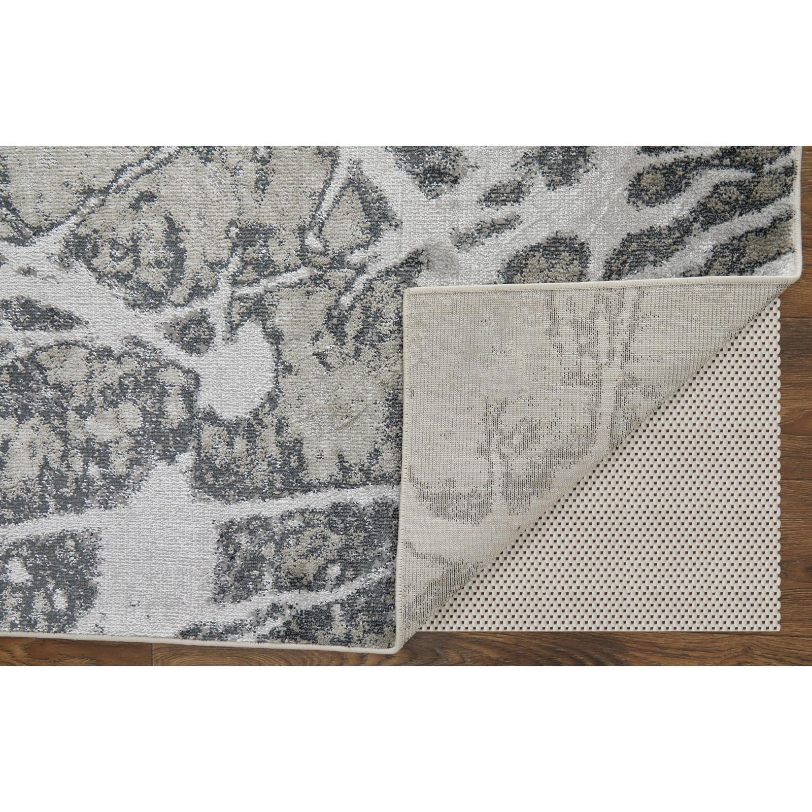 Feizy Astra 39L5F Transitional Abstract Rug in Gray/Silver/Ivory