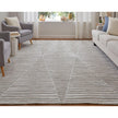 Feizy Elias 69FVF Modern Geometric Rug in Ivory/Tan