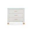Villa & House Camden 3-Drawer Side Table with Glass Top