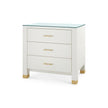 Villa & House Camden 3-Drawer Side Table with Glass Top
