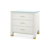 Villa & House Camden 3-Drawer Side Table with Glass Top