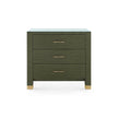 Villa & House Camden 3-Drawer Side Table with Glass Top