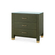 Villa & House Camden 3-Drawer Side Table with Glass Top