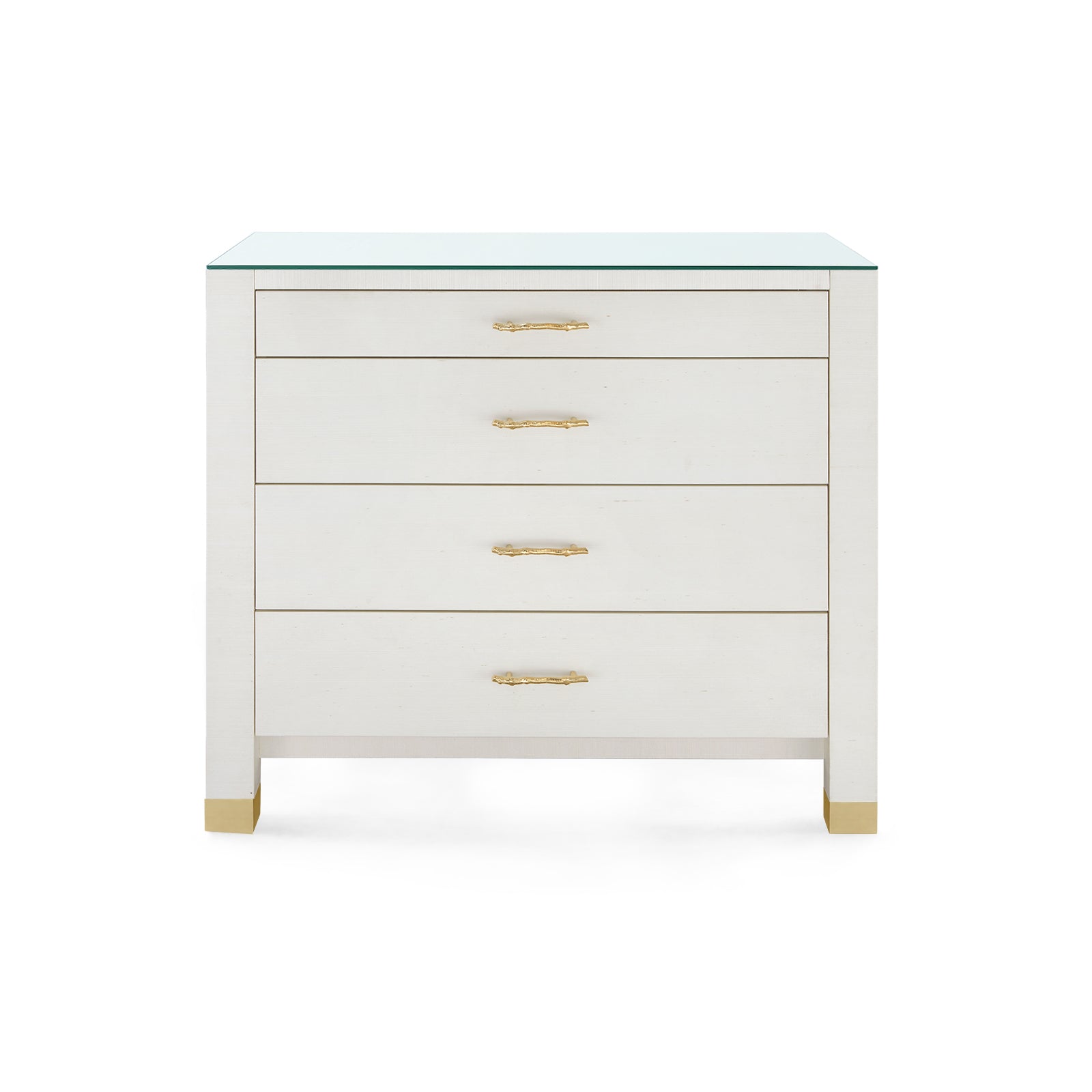 Villa & House Camden Large 4-Drawer with Glass Top