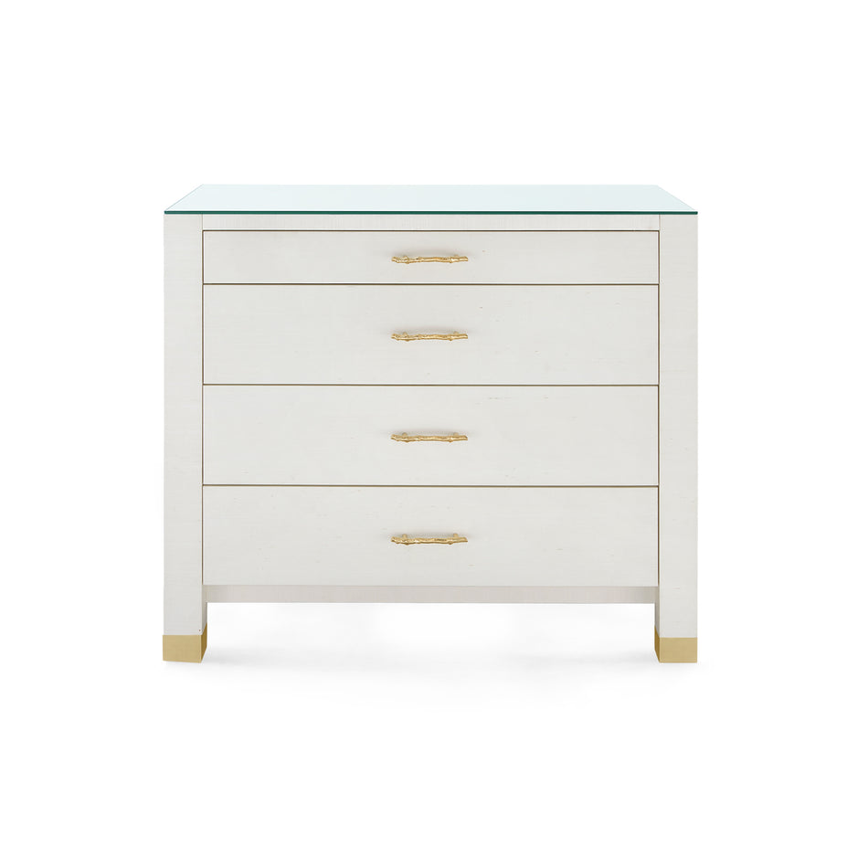Villa & House Camden Large 4-Drawer with Glass Top