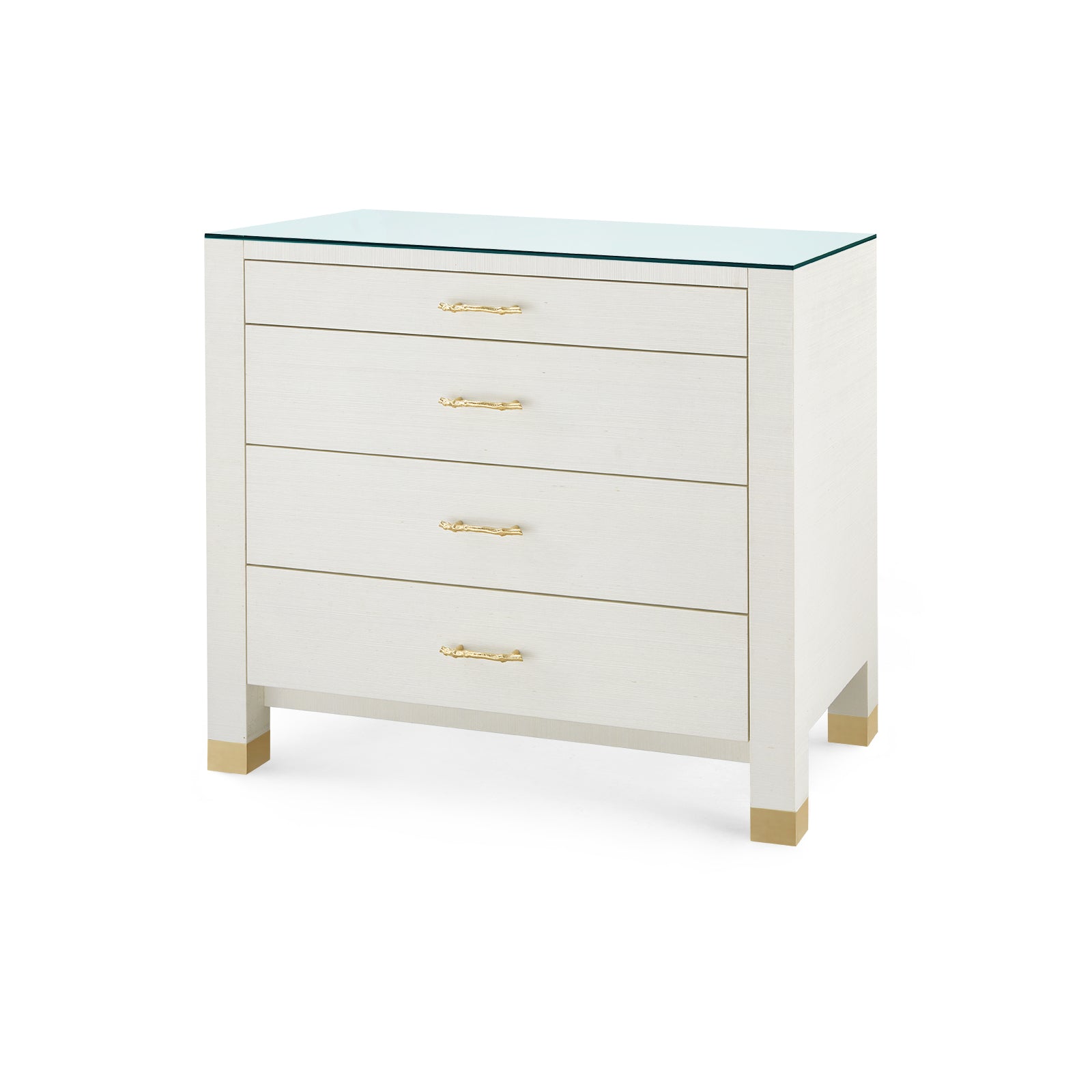 Villa & House Camden Large 4-Drawer with Glass Top