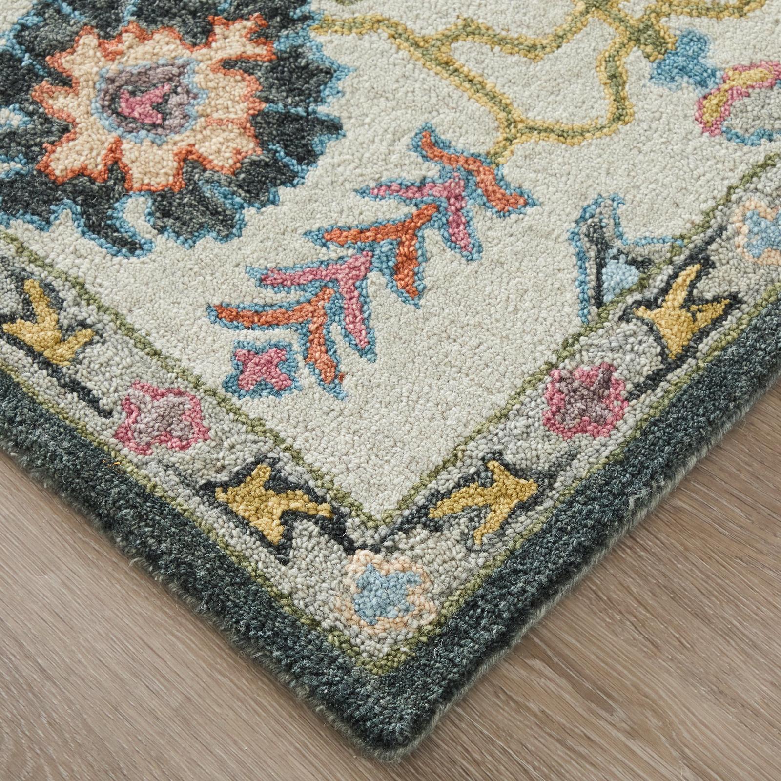 Feizy Springfield 8A47F Traditional Floral & Botanical, Gray/Ivory/Blue, 12' x 15' Rug