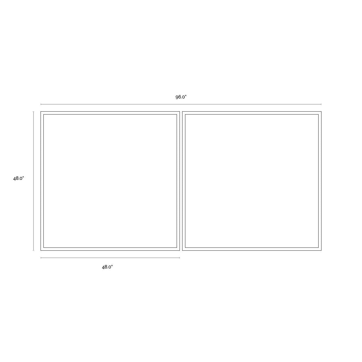Sunpan Crosshatch Black Floater Frame- Set of 2