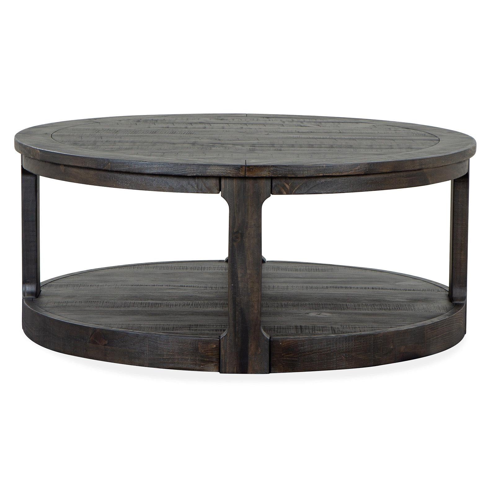 Magnussen Home Boswell Peppercorn Round Cocktail Table With Casters