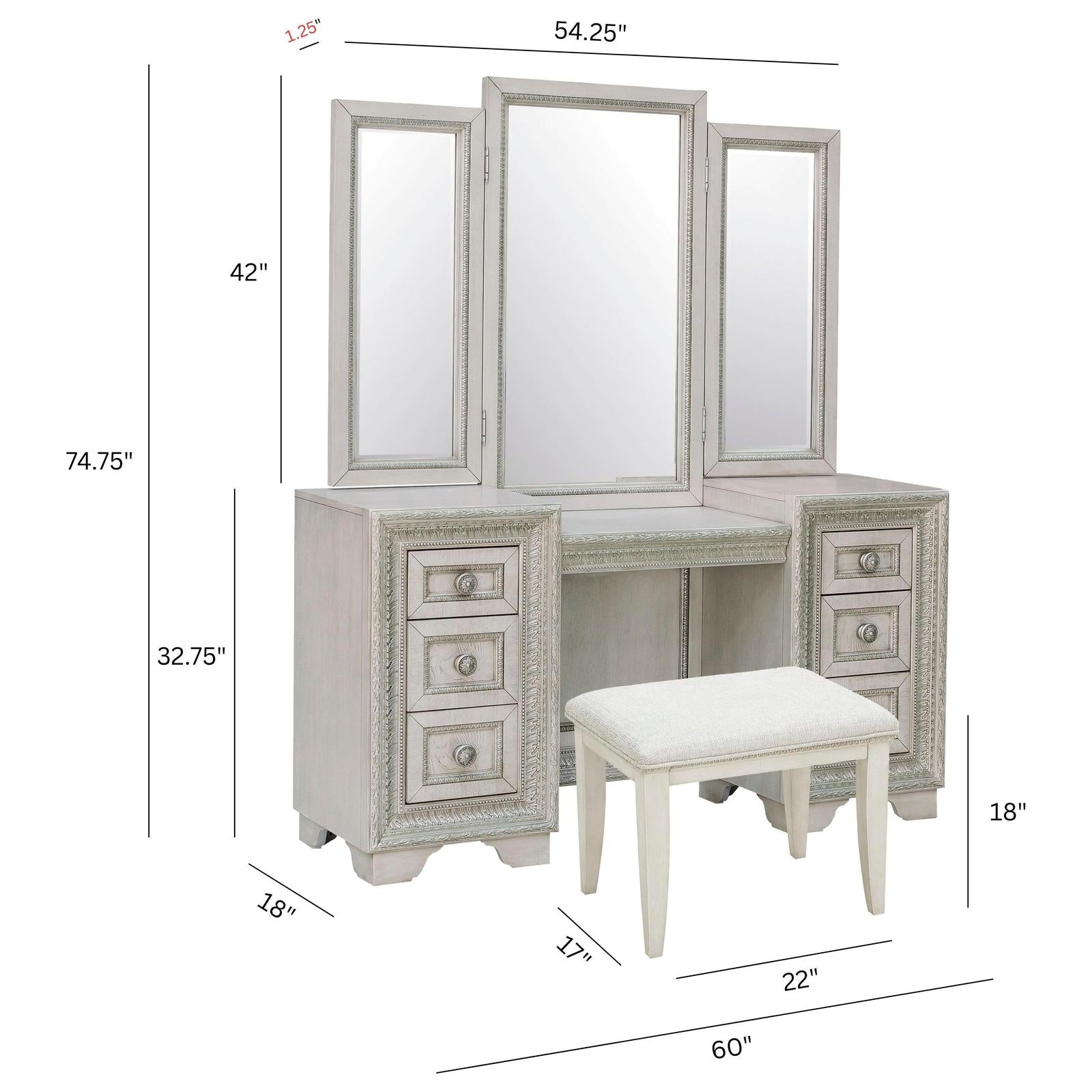 Pulaski Furniture Camila Creamy White Vanity