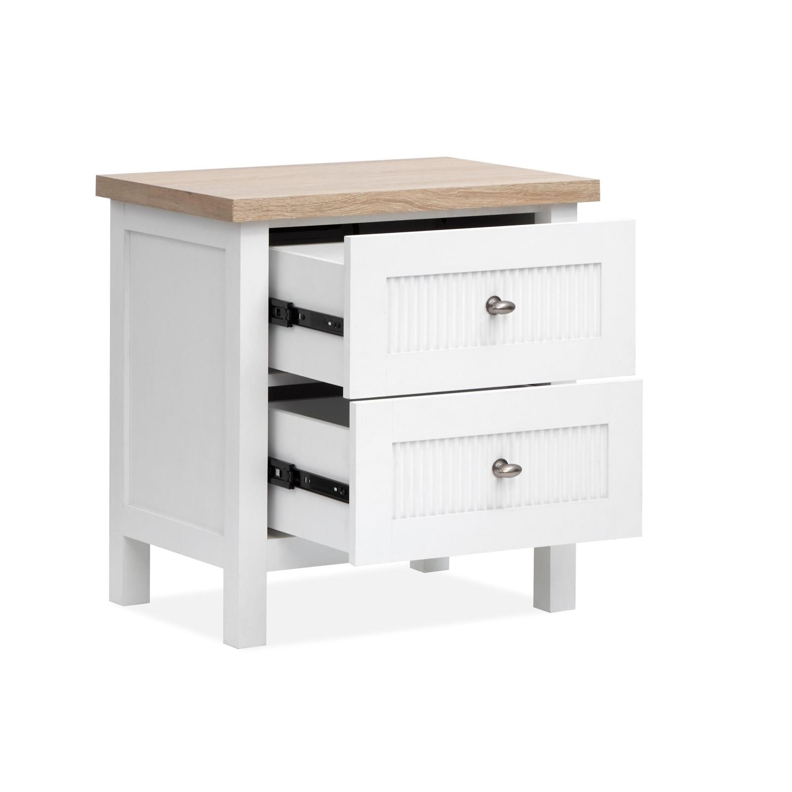Salt Life Home Windmill Harbour White Whisp and Sand Drawer Nightstand