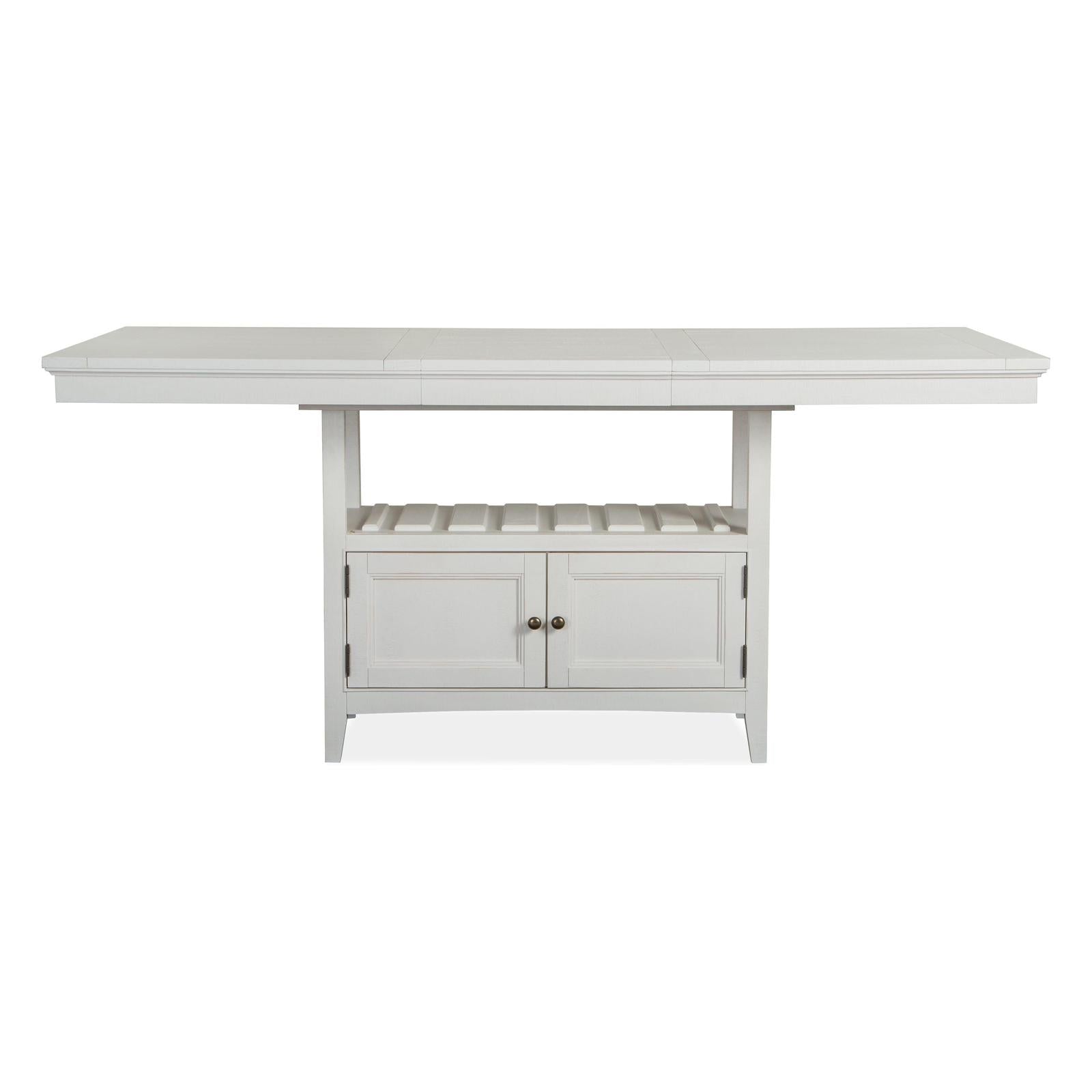 Magnussen Home Heron Cove Chalk White And Dovetail Grey Extendable Counter Height Dining Table